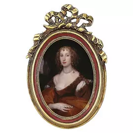 Фоторамка настольная Glasar овальная, бордово-бронзовая в декоративном дизайне, 8x2x13 см