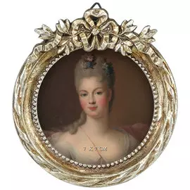 Фоторамка настольная Glasar круглая коричнево-серая, 9x2x10 см