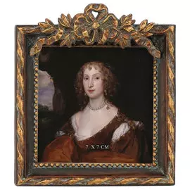 Фоторамка настольная Glasar квадратная, коричневая с золотом, 9x2x11 см