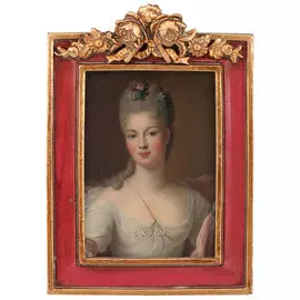 Фоторамка настольная Glasar прямоугольная, красно-коричневая с цветочным дизайном, 9x2x12 см