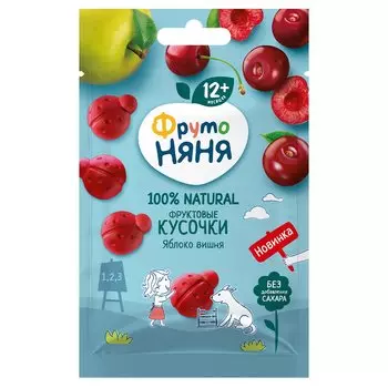 Фруктовые кусочки ФрутоНяня из яблок и вишни с 1 года, 15 г