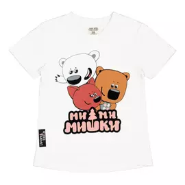 Футболка Lucky Child-МИШКИ молочная