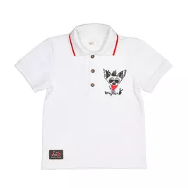 Футболка-поло Lucky Child Лемур в Париже белая