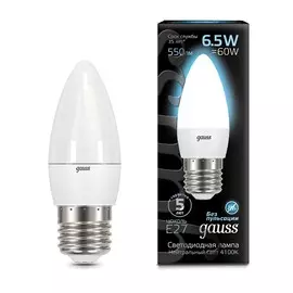 Лампа Gauss LED Candle E27 6.5W 4100К