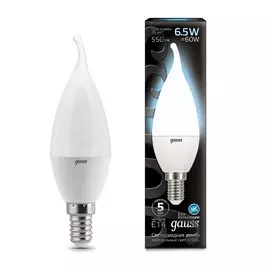 Gauss LED Candle tailed E14 6.5W 4100K 1/10/50