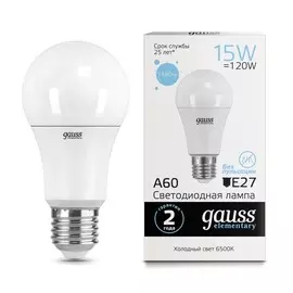 Лампа Gauss LED Elementary A60 15W E27 6500K