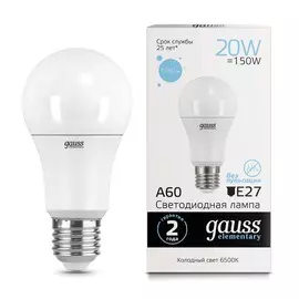 Gauss LED Elementary A60 20W E27 6500K 1/10/40