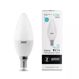 Gauss LED Elementary Candle 10W E14 4100K 1/10/100