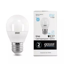 Лампа Gauss LED Elementary Globe 8W E27 6500K