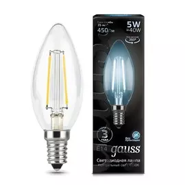 Gauss LED Filament Candle E14 5W 4100К 1/10/50