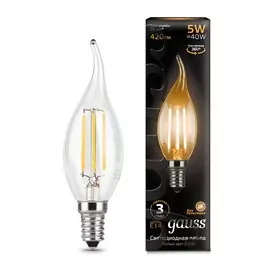 Gauss LED Filament Candle tailed E14 5W 2700K 1/10/50