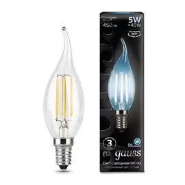Gauss LED Filament Candle tailed E14 5W 4100K 1/10/50