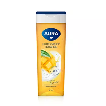 Гель для душа AURA Манго и папайя 390 мл