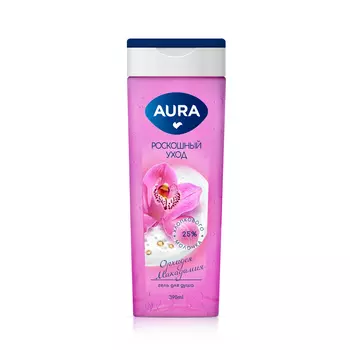 Гель для душа AURA Орхидея и макадамия 390 мл