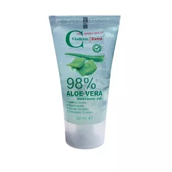 Гель для лица и тела Claderm 98% Aloe Vera Soothing gel / 98% Алоэ Вера Успокаивающий и Увлажняющий 50 мл