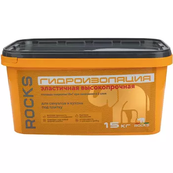 Гидроизоляция акриловая Rocks однокомпонентная 15 кг