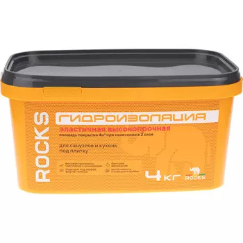 Гидроизоляция акриловая Rocks однокомпонентная 4 кг