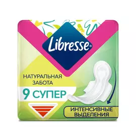 Гигиенические прокладки Libresse Natural Care Ultra Super, 9 шт.