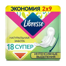 Гигиенические прокладки Libresse Natural Care Ultra Super, 18 шт.