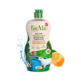 Гипоаллергенное эко средство для мытья посуды, овощей и фруктов BioMio BIO-CARE Концентрат, МАНДАРИН, 450 мл