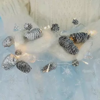 Гирлянда электрическая Edelman ny с шишками 10 LED, на батарейках