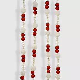 Гирлянда из бусинок Kaemingk красно-белая 1,5х240 см