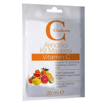 Глиняная маска для лица Claderm Vitamin C / С витамином С 20 мл