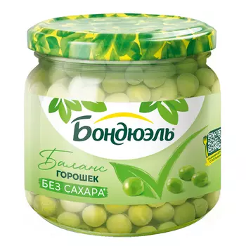 Горошек Bonduelle консервированный зелёный без сахара 350 мл