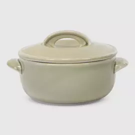 Горшочек для запекания Башкирский фарфор с крышкой, 350 мл, фисташковый