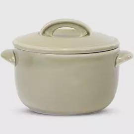 Горшочек для запекания Башкирский фарфор с крышкой, 500 мл, фисташковый