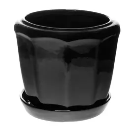 Горшок цветочный Элитная керамика №20 черный 15.7см