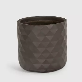 Горшок цветочный L&t pottery ромбы коричневый d44