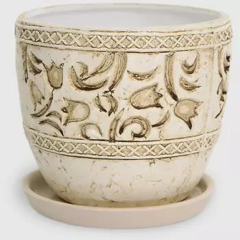 Горшок для цветов Fujian Jianteng Антик c поддоном 12х12х11 см