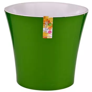 Горшок для цветов Сантино Арте зелёно-белый с золотом 1,2 л D13,5 см