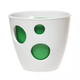 Горшок Керам каменный цветок дуэт ВК белый/зеленый 15 см
