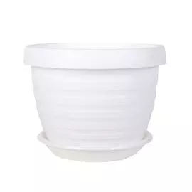 Горшок Ливингрин Толедо d 27см 7л белый с поддоном