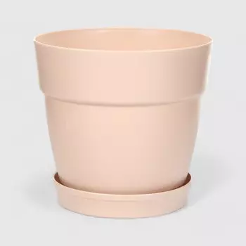 Горшок Polimod Manolya с поддоном 17 см кремовый