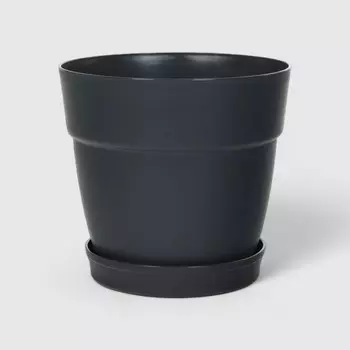 Горшок Polimod Manolya с поддоном 20 см антрацит