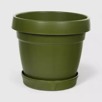 Горшок Polimod Manolya с поддоном 29 см зеленый