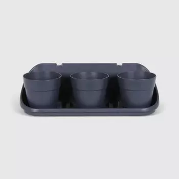 Горшок Polimod manolya с поддоном 3шт настенный 47.5x16 см антрацит