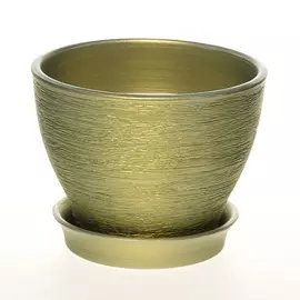Горшок с поддоном цветочный Керам Ксения оливка 12см.