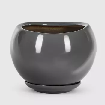 Горшок с поддоном Гончар Адель №3 d-13, V-1,2л серый