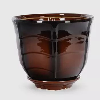 Горшок с поддоном Гончар Паутинка №3 d17, v2,5л коричневый