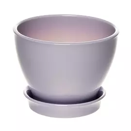 Горшок с поддоном керамический для цветов Керам Ксения глянец лаванда 12см
