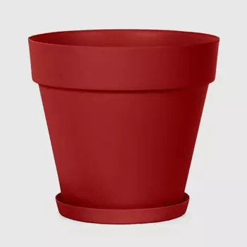 Горшок с поддоном+ вставкой Serinova Mansion 19x17 см красный