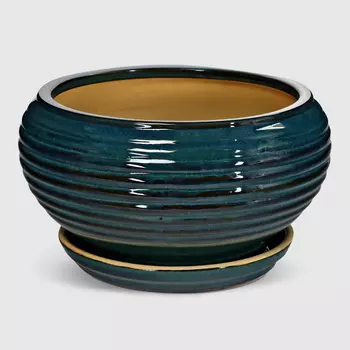 Горшок Viet Thanh для цветов с поддоном Синий d25