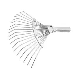 Грабли веерные стальные Сибртех 360 мм, 18 круглых зубьев, оцинкованные, без черенка