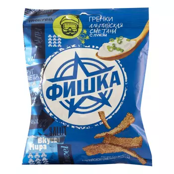 Гренки Фишка со вкусом альпийской сметаны с луком, 60 г