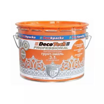 Грунт-эмаль Decotech 3 в 1 по ржавчине ярко-желтая RAL1021 10 кг