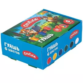 Гуашь Creativiki 6 цветов 10 мл